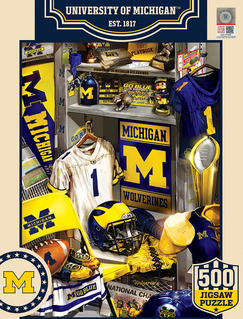 Michigan Wolverines Puzzle 500 Piece Locker Room - Masterpieces Puzzle Company