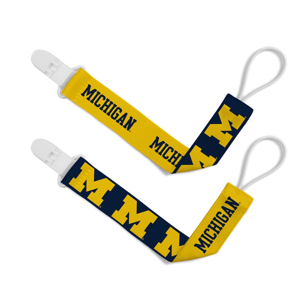 Michigan Wolverines Pacifier Clips 2 Pack - Masterpieces Puzzle Company