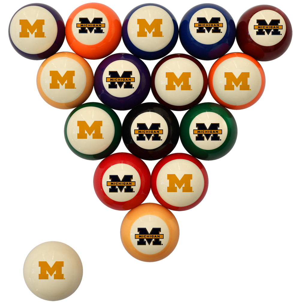 MICHIGAN STANDARD COLOR NUMBERED BILLIARD BALL SET STANDARD COLOR BILLIARD BALL SET - UMIBBSSTD