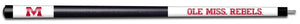 MISSISSIPPI ENGRAVED BILLIARD CUE WHITE / RED - UMSBCE102