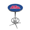 MISSISSIPPI   CHROME FOOT RING PUB TABLE NAVY BLUE - UMSPTR131
