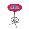 MISSISSIPPI   CHROME FOOT RING PUB TABLE RED - UMSPTR232