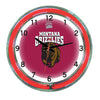 MONTANA NEON WALL CLOCK - 18'' MAROON FACE / RED NEON - UMTNWC100-18