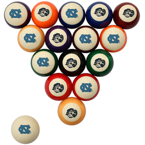 NORTH CAROLINA STANDARD COLOR NUMBERED BILLIARD BALL SET STANDARD COLOR BILLIARD BALL SET - UNCBBSSTD
