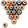 SOUTH CAROLINA STANDARD COLOR NUMBERED BILLIARD BALL SET STANDARD COLOR BILLIARD BALL SET - USCBBSSTD