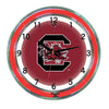 SOUTH CAROLINA NEON WALL CLOCK - 18'' GARNET FACE / RED NEON - USCNWC200-18