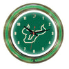 SOUTH FLORIDA NEON WALL CLOCK - 14'' GREEN FACE / GREEN NEON - USFNWC100-14