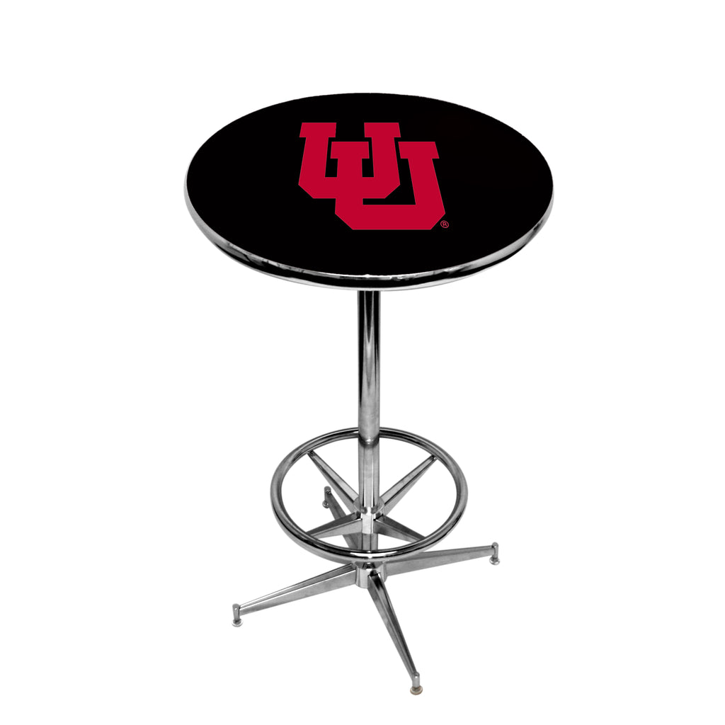 UTAH CHROME FOOT RING PUB TABLE BLACK - UTAPTR214