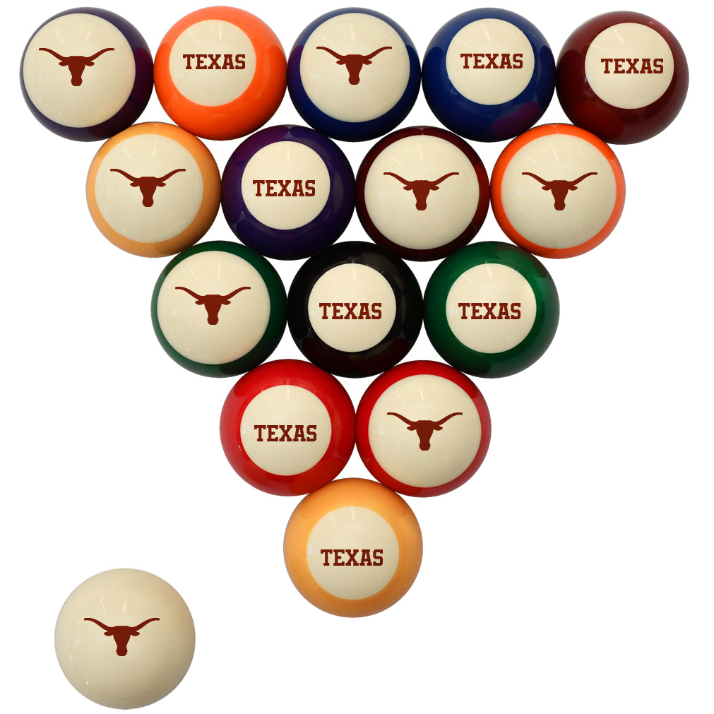 TEXAS STANDARD COLOR NUMBERED BILLIARD BALL SET STANDARD COLOR BILLIARD BALL SET - UTXBBSSTD