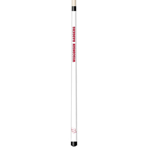 WISCONSIN ENGRAVED BILLIARD CUE WHITE / RED - UWIBCE101-JR