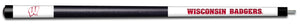 WISCONSIN ENGRAVED BILLIARD CUE WHITE / RED - UWIBCE101