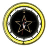 VANDERBILT NEON WALL CLOCK - 18'' BLACK FACE /YELLOW NEON - VANNWC100-18