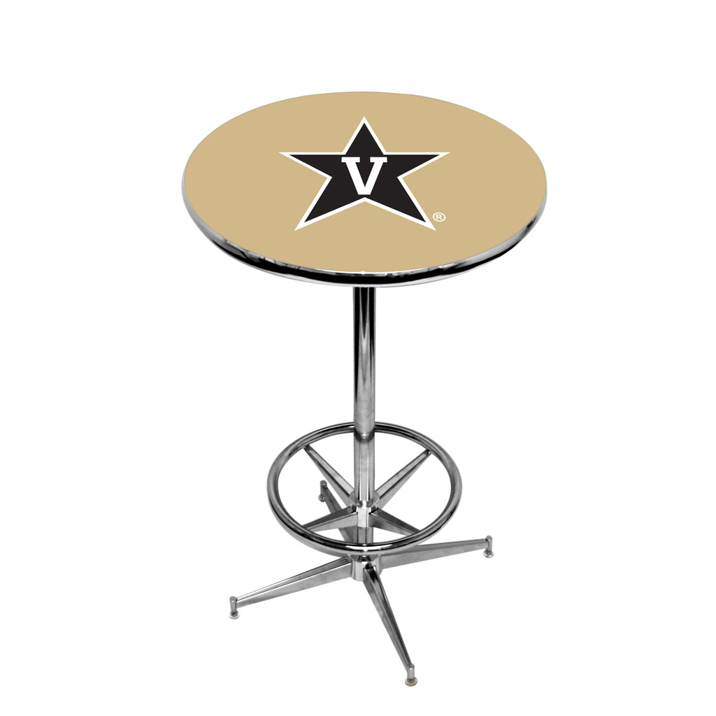 VANDERBILT CHROME FOOT RING PUB TABLE GOLD  - VANPTR101