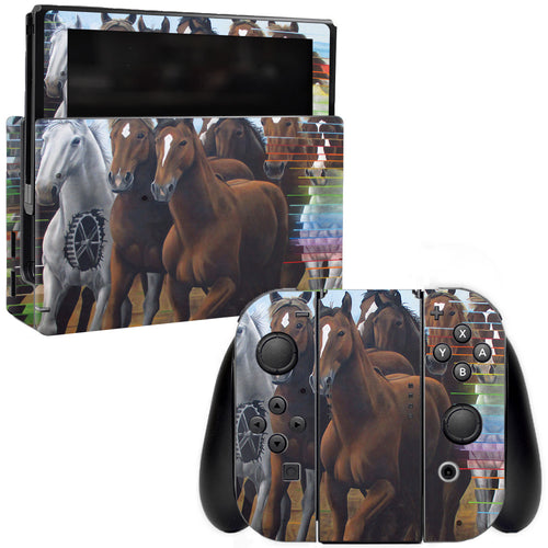 MightySkins NISWI-Horse Stampede Skin for Nintendo Switch  Horse Stampede