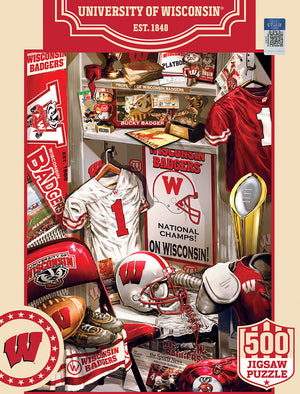 Wisconsin Badgers Puzzle 500 Piece Locker Room - Masterpieces Puzzle Company
