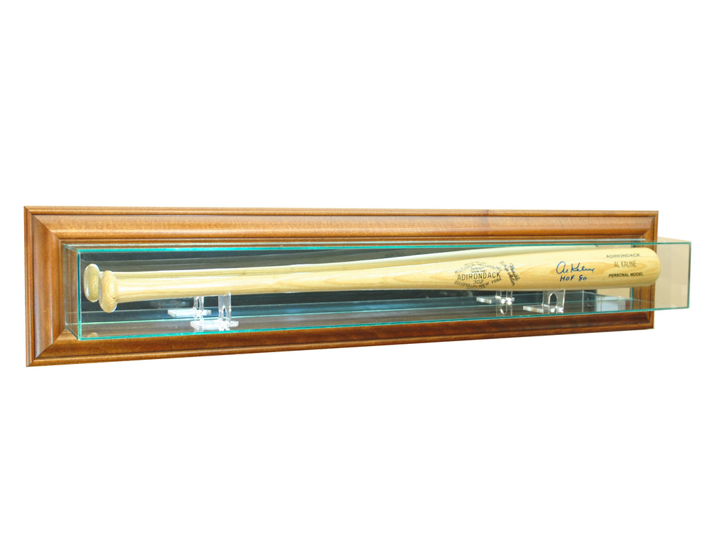 Wall Mounted Bat Display Case with Walnut Moulding