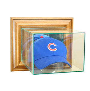 Wall Mounted Cap / Hat Display Case with Walnut Moulding
