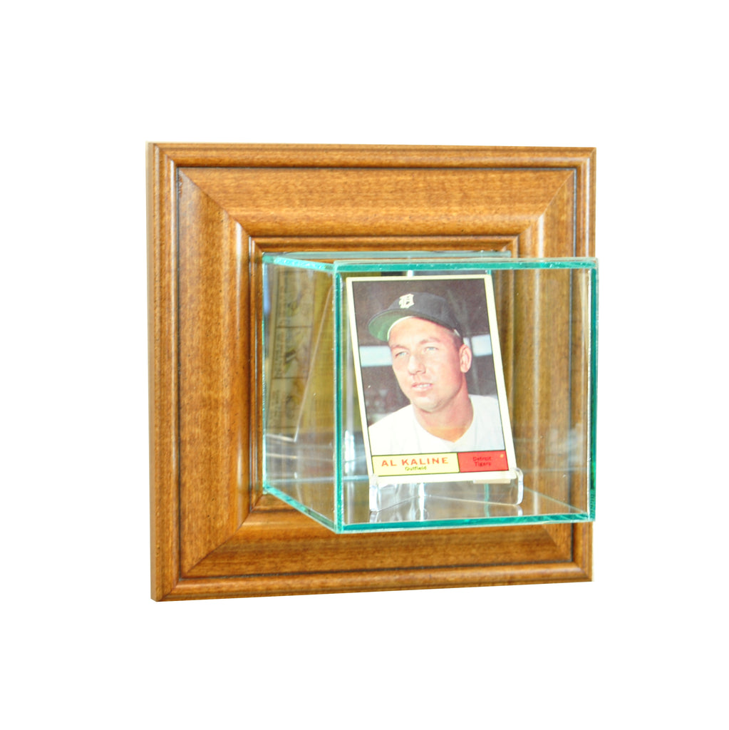Wall Mounted Card Display Case with Walnut Moulding