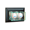 Wall Mounted Double Baseball Display Case with Black Moulding