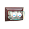 Wall Mounted Double Baseball Display Case with Cherry Moulding