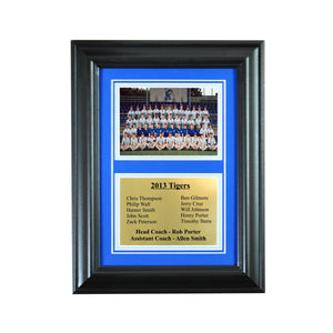 Wall Mounted Picture Frame for 5x7 and Engraving Plate for Team Award