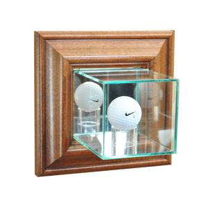 Wall Mounted Golf Display Case with Walnut Moulding