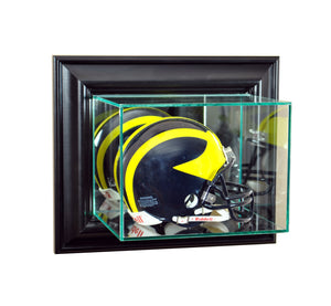 Wall Mounted Mini Helmet Display Case with Black Moulding