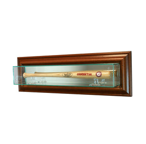 Wall Mounted Mini Bat Display Case with Walnut Moulding