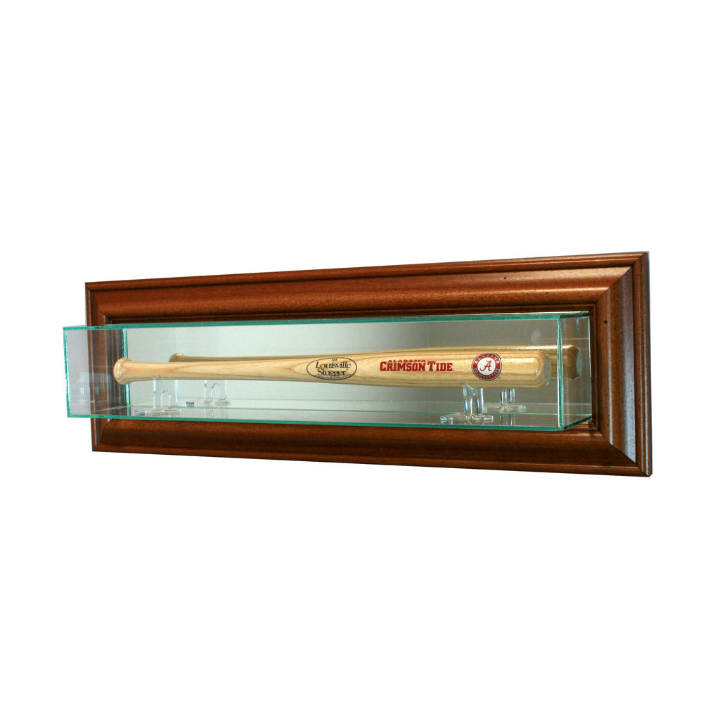 Wall Mounted Mini Bat Display Case with Walnut Moulding