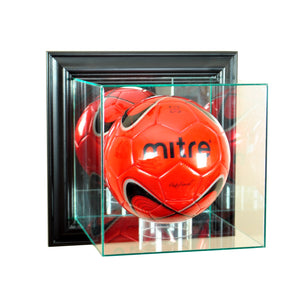 Wall Mounted Soccer Display Case with Black Moulding