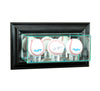 Wall Mounted Triple Baseball Display Case with Black Moulding