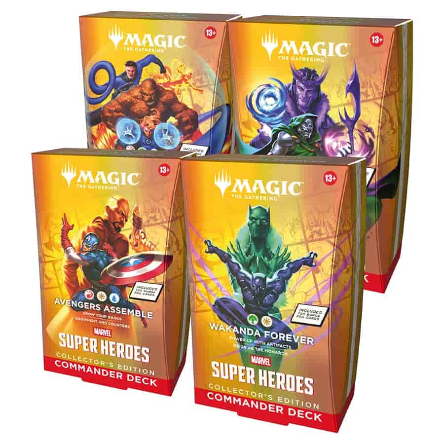 Wizards Of The Coast -  Magic The Gathering: Msh Marvel Super Heroes Collector Commander Deck (4Ct Case) Pre-Order