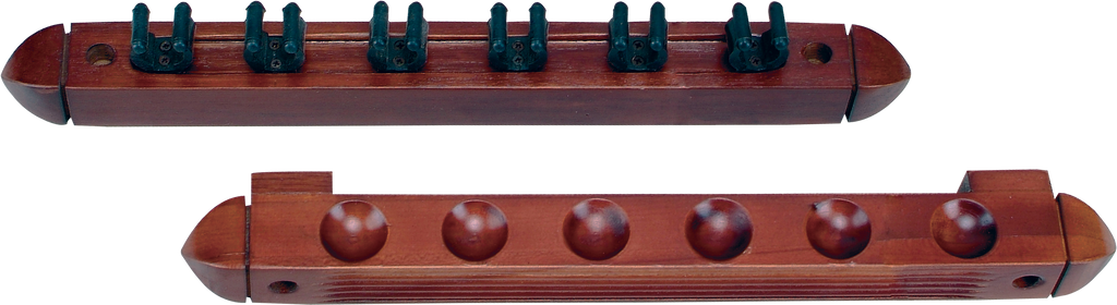 Action WR6S 6 cue Wall Rack w/clips - Chocolate Wall Racks
