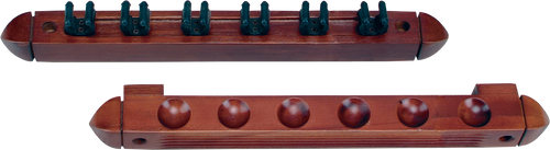 Action WR6S 6 cue Wall Rack w/clips - Chocolate Wall Racks
