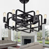 Warehouse of Tiffany CFL-8374REMO 32 in. Usard 8-Light Lighted Ceiling Fan Fandelier  Black
