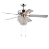 Warehouse of Tiffany CFL-8342CH 55 in. Faegan Matte Black Lighted Ceiling Fan with Caged 3-Light Edison Lamp  Silver