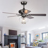 Warehouse of Tiffany CFL-8286PB 42 in. Aequor 1-Light Indoor Hand Pull Chain Ceiling Fan, Black