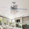 Warehouse of Tiffany CFL-8316CH 52 in. Deidor 3-Light Indoor Hand Pull Chain Ceiling Fan  Chrome