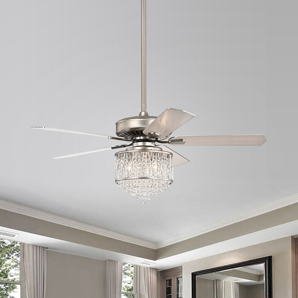 Warehouse of Tiffany CFL-8441REMO-AS 52 in. Jauni Indoor Remote Controlled Ceiling Fan with Light Kit  Silver