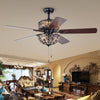 Warehouse of Tiffany CFL-8423MB 52 in. Tisaphon Indoor Hand Pull Chain Ceiling Fan with Light Kit  Black