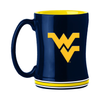 West Virginia Mountaineers Coffee Mug 14oz Sculpted Relief Team Color - Logo Brands