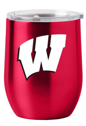 Wisconsin Badgers Travel Tumbler 16oz Stainless Steel Curved - Logo Brands