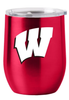 Wisconsin Badgers Travel Tumbler 16oz Stainless Steel Curved - Logo Brands