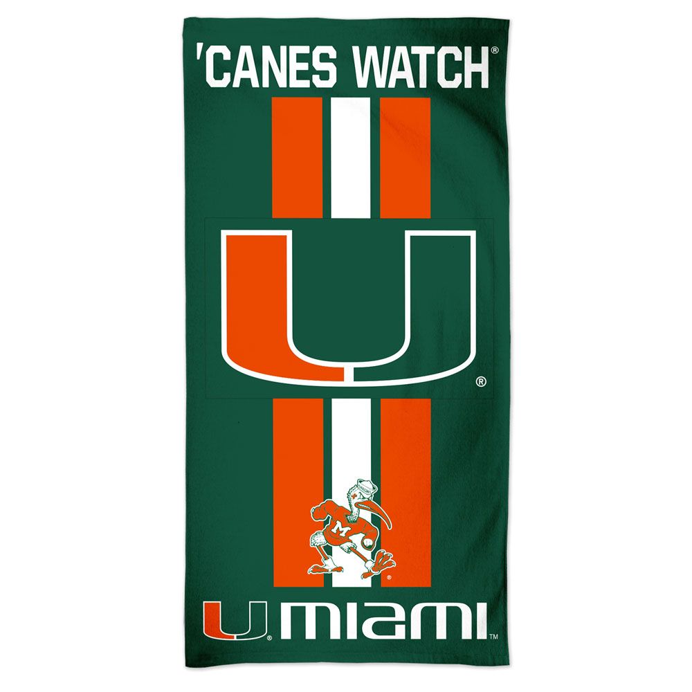 Miami Hurricanes Towel 30x60 Beach Style - Special Order - WinCraft