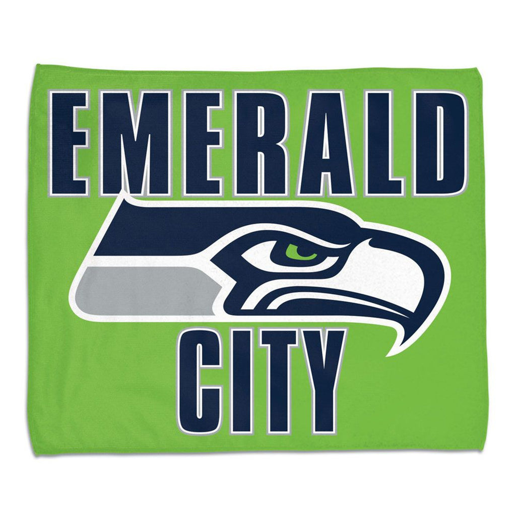 Seattle Seahawks Towel 15x18 Rally Style Full Color - WinCraft