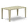 Outdoor Wicker Dining Table - Rectangle PE Wicker Table with Glass Top, 36x60 Inch, Natural Linen - East West Furniture
