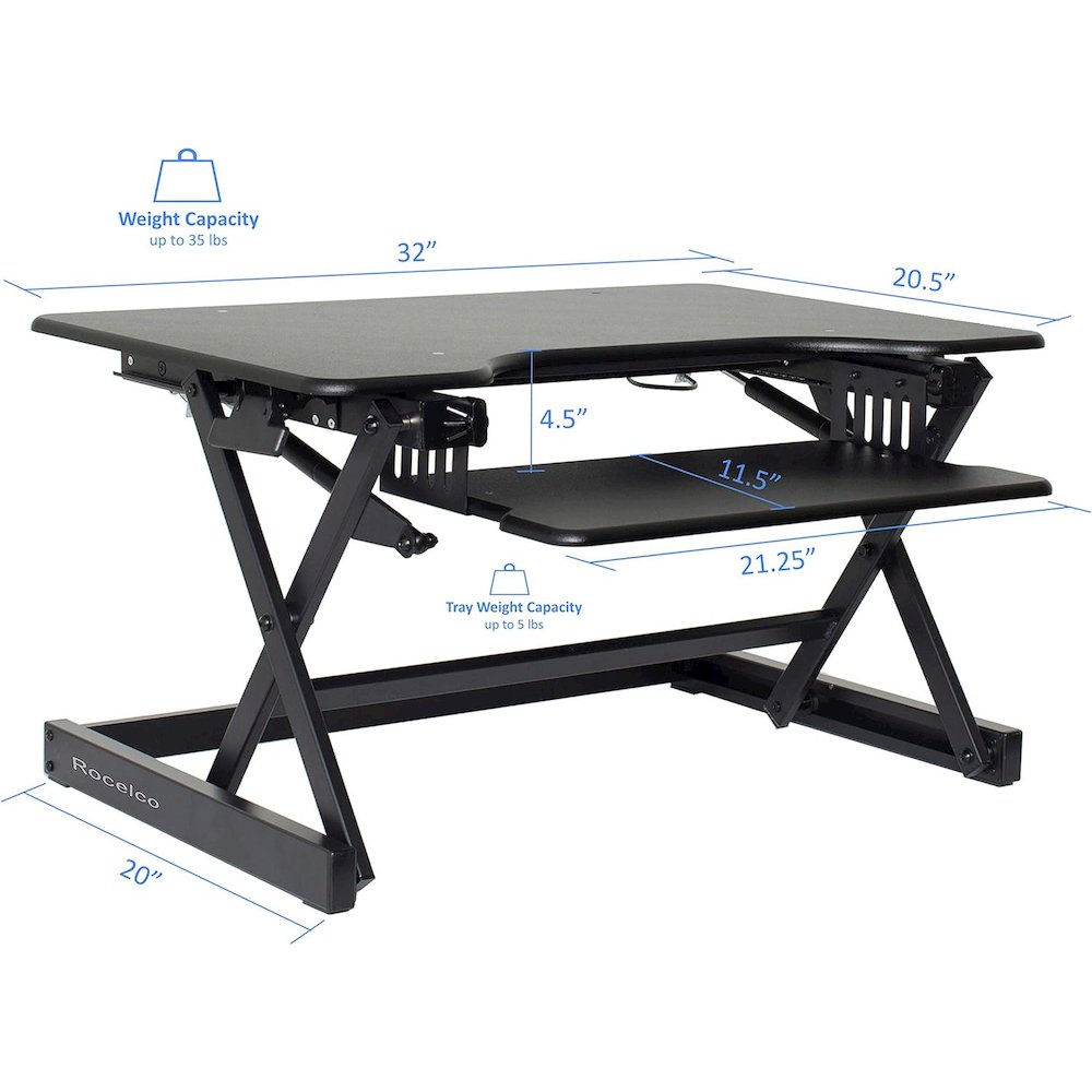 Rocelco 32'' Height Adjustable Standing Desk