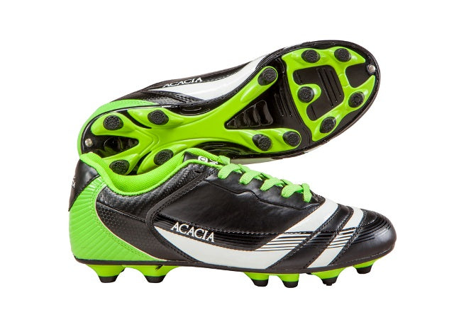 Olympian Athlete STYLE - Thunder Soccer Shoes - Black and Lime  11.5Y