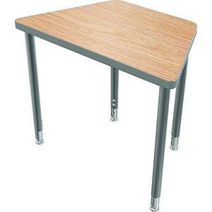 Snap Desk Configurable Student Desking - Large Rectangle - Fusion Maple Top Surface And Black Edgeband - Black Horseshoe Legs - BALT