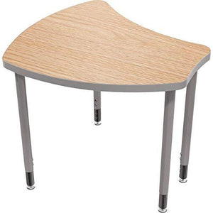 Small Shapes - Gray Nebula Top Surface And Black Edgeband - Black Horseshoe Legs - No Bookbox - BALT